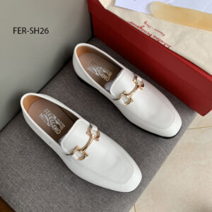 Salvatore Ferragamo Loafer White Casual Shoes For Men– 1:1 Replica Quality – FER-SH26