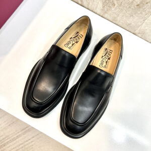 Ferragamo Classic Loafers – Black Dual Texture – 1:1 Replica Quality – FER-SH70