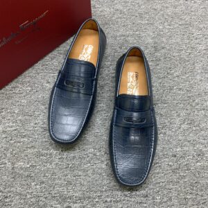 Ferragamo Crocodile-Embossed Leather Loafers – 1:1 Replica Quality – FER-SH62