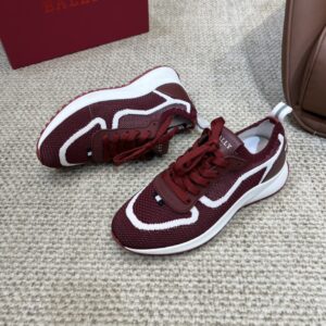 BALLY Davyn Contrast-trimmed Mesh Sneakers In Heritage Red – 1:1 Replica Quality – BL-SOR08