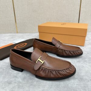 TOD’S Gommino Leather Loafers – T Metal Bit (Gold Hardware) – 1:1 Replica Quality – TO-SH23