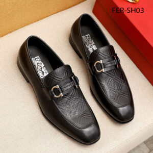 Salvatore Ferragamo Black Calfskin Loafers  – 1:1 Replica Quality – FER-SH03