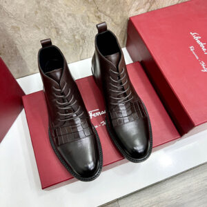 Ferragamo Croc-Panel Ankle Boots – 1:1 Replica Quality – FER-SH71