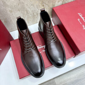 Ferragamo Plain-Toe Derby Boots – 1:1 Replica Quality – FER-SH74