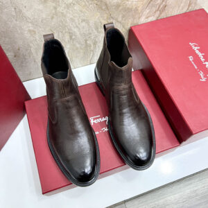 Ferragamo Pebble-Grain Chelsea Boots – 1:1 Replica Quality – FER-SH73