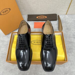 Tod’s Polished Plain-Toe Oxford – Black – 1:1 Replica Quality – TO-SH17