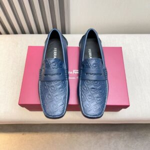 Ferragamo Parigi Embossed Leather Moccasins – 1:1 Replica Quality – FER-SH53