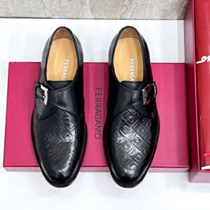 Ferragamo Gancini Embossed Monk Strap – 1:1 Replica Quality – FER-SH75